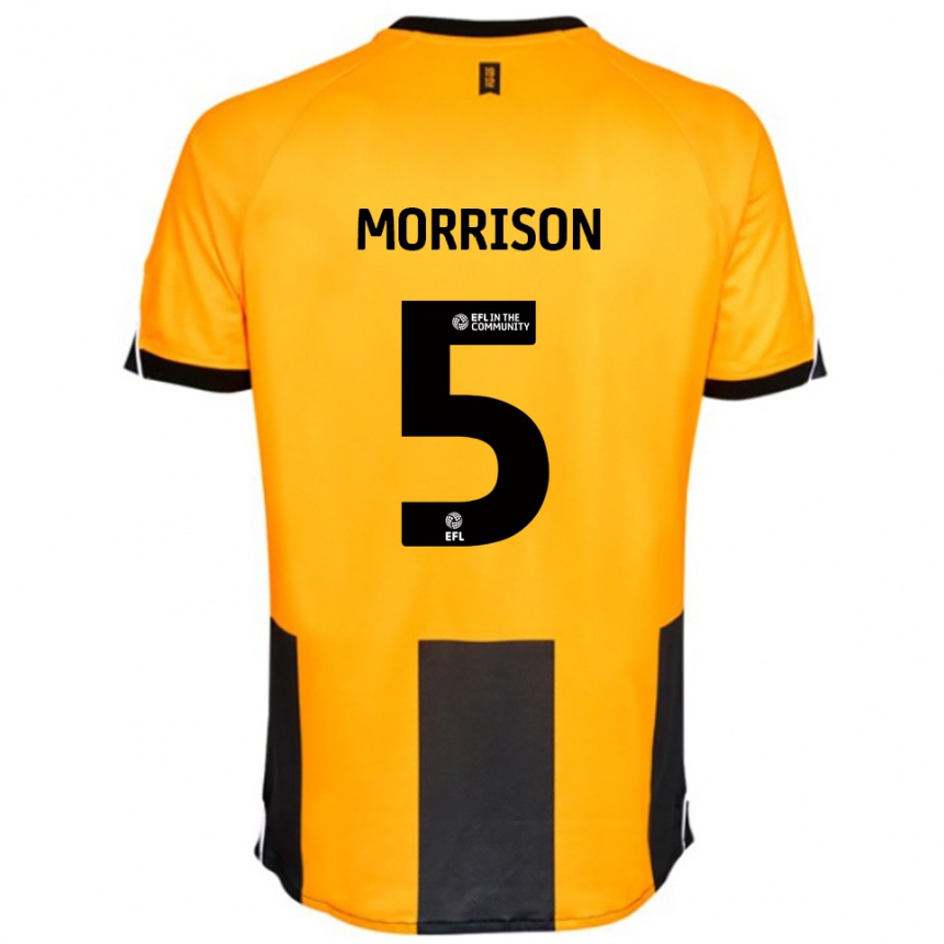 נשים כדורגל מיכאל מוריסון #5 כתום שחור ג'רזי ביתית 2025/26