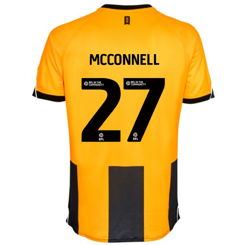 נשים כדורגל גלן מקונל #27 כתום שחור ג'רזי ביתית 2025/26