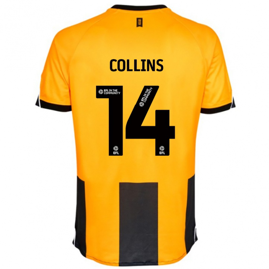 נשים כדורגל Natasha Collins #14 כתום שחור ג'רזי ביתית 2025/26