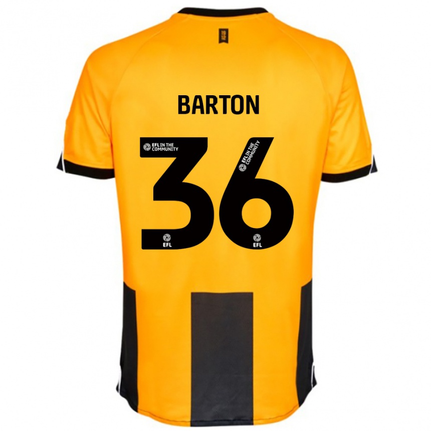 נשים כדורגל Dan Barton #36 כתום שחור ג'רזי ביתית 2025/26