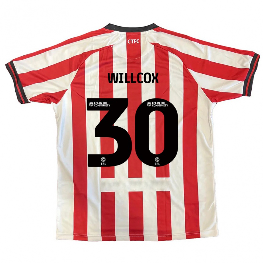 נשים כדורגל פרדי ווילקוקס #30 אדום לבן שחור ג'רזי ביתית 2025/26