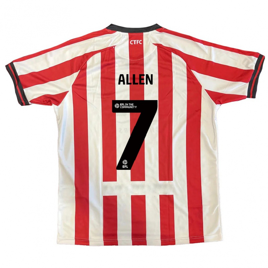 נשים כדורגל Emily Allen #7 אדום לבן שחור ג'רזי ביתית 2025/26