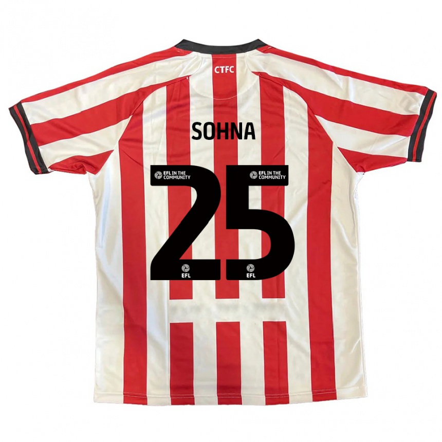 נשים כדורגל הריסון סוהנה #25 אדום לבן שחור ג'רזי ביתית 2025/26