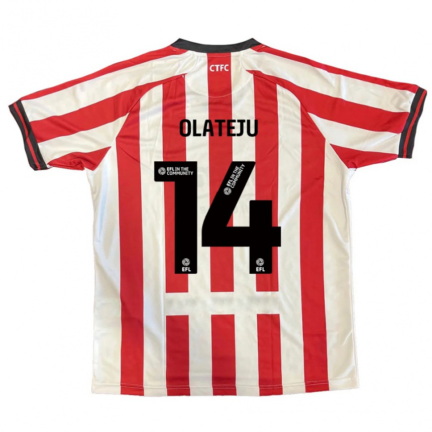 נשים כדורגל Ibrahim Olateju #14 אדום לבן שחור ג'רזי ביתית 2025/26