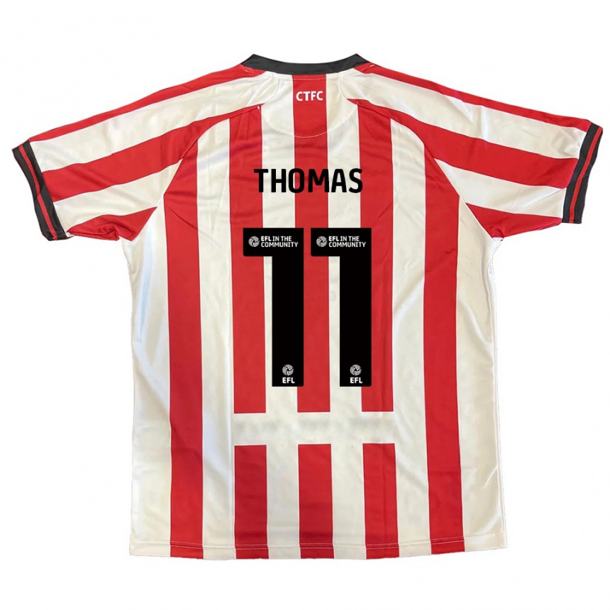 נשים כדורגל Jordan Thomas #11 אדום לבן שחור ג'רזי ביתית 2025/26