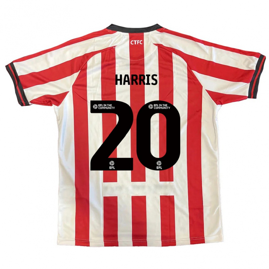 נשים כדורגל Max Harris #20 אדום לבן שחור ג'רזי ביתית 2025/26