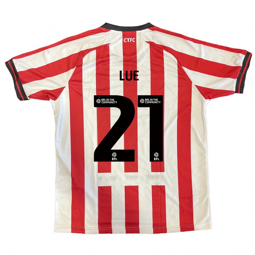 נשים כדורגל Una Lue #21 אדום לבן שחור ג'רזי ביתית 2025/26