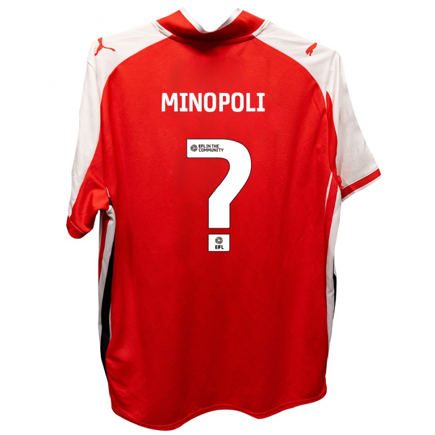 נשים כדורגל Giovanni Minopoli #0 אדום לבן ג'רזי ביתית 2025/26