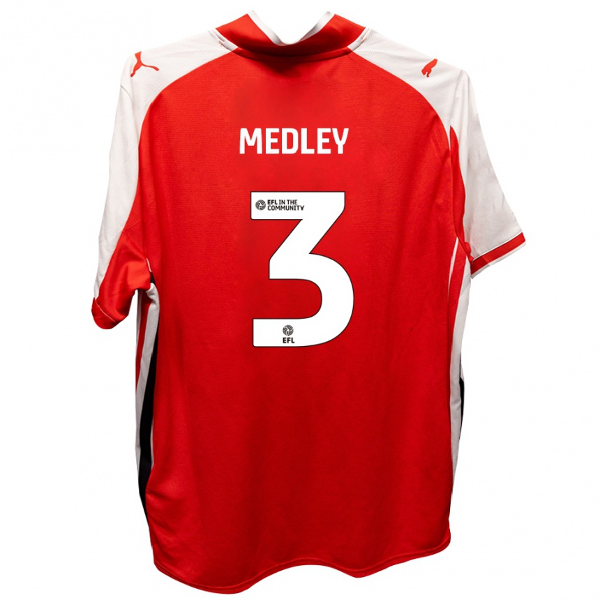 נשים כדורגל זק מדלי #3 אדום לבן ג'רזי ביתית 2025/26