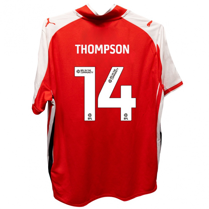 נשים כדורגל Leo Thompson #14 אדום לבן ג'רזי ביתית 2025/26