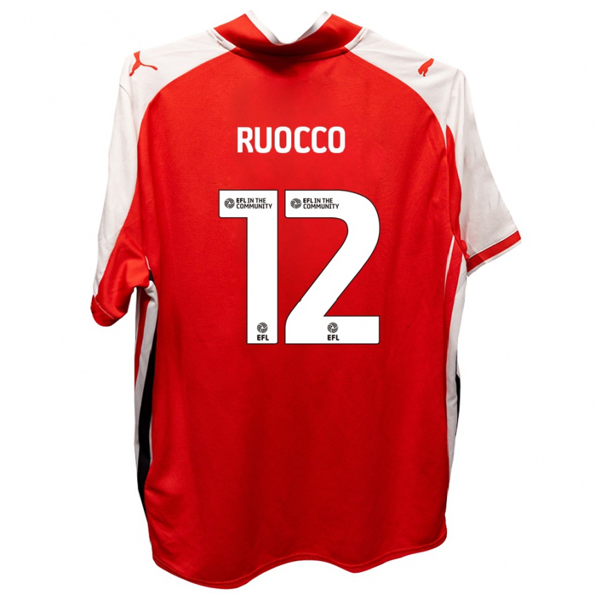 נשים כדורגל Alessio Ruocco #12 אדום לבן ג'רזי ביתית 2025/26