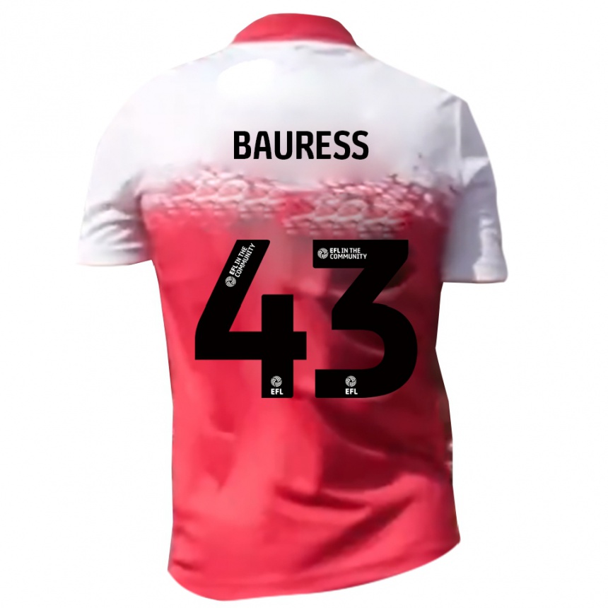 נשים כדורגל Joe Bauress #43 אדום לבן ג'רזי ביתית 2025/26