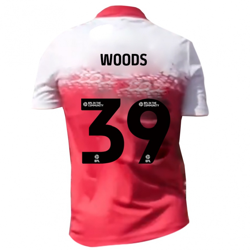 נשים כדורגל Josh Woods #39 אדום לבן ג'רזי ביתית 2025/26