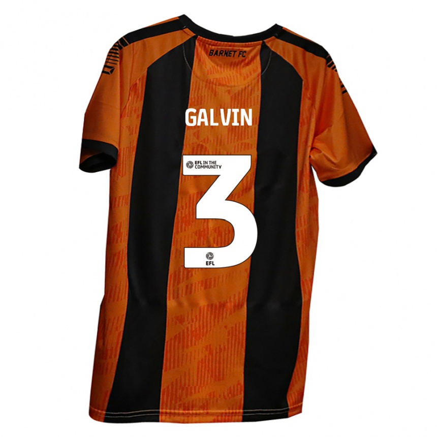 נשים כדורגל ראיין גאלבין #3 כתום שחור ג'רזי ביתית 2025/26