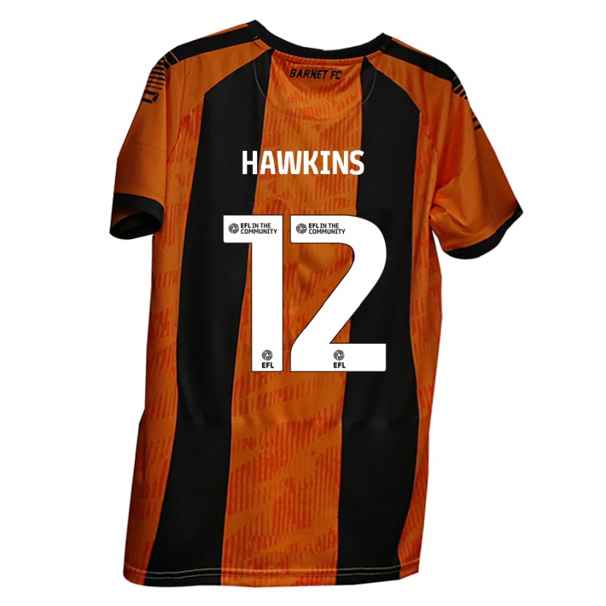 נשים כדורגל אוליבר הוקינס #12 כתום שחור ג'רזי ביתית 2025/26