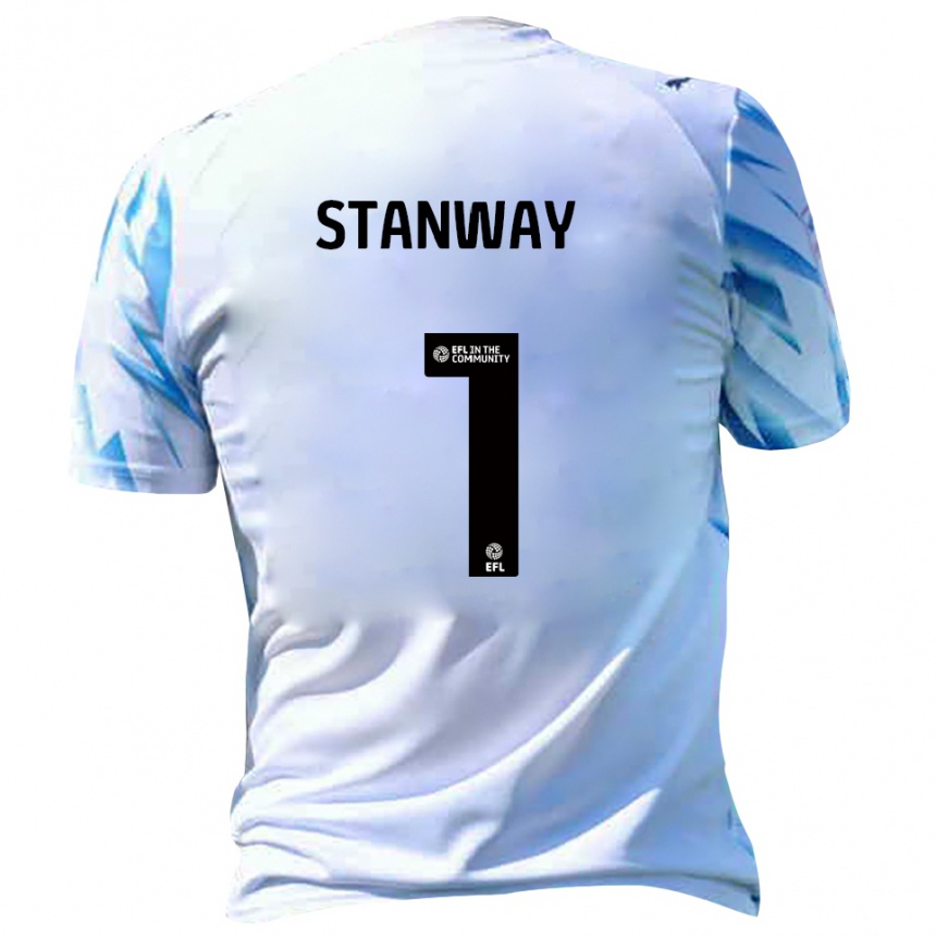 נשים כדורגל Wyll Stanway #1 לבן תכלת ג'רזי ביתית 2025/26