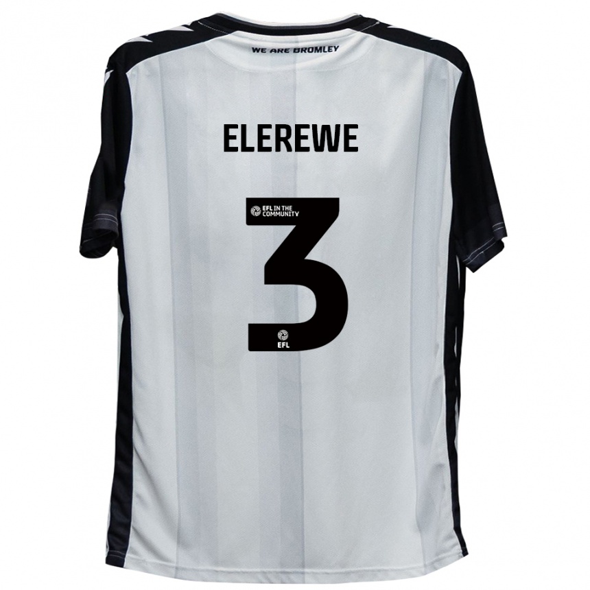 נשים כדורגל Deji Elerewe #3 לבן שחור ג'רזי ביתית 2025/26