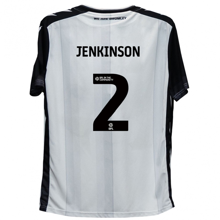 נשים כדורגל קארל ג'נקינסון #2 לבן שחור ג'רזי ביתית 2025/26