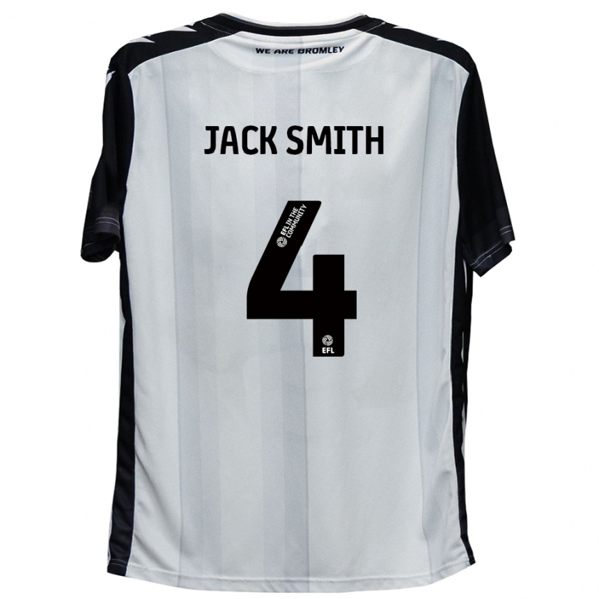 נשים כדורגל Jack Smith #4 לבן שחור ג'רזי ביתית 2025/26