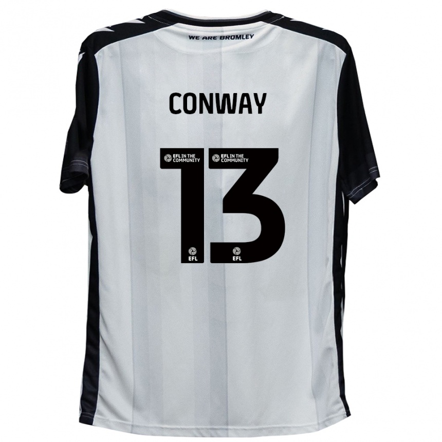 נשים כדורגל מונטי קונווי #13 לבן שחור ג'רזי ביתית 2025/26