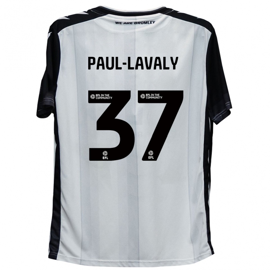 נשים כדורגל Nathan Paul-Lavaly #37 לבן שחור ג'רזי ביתית 2025/26