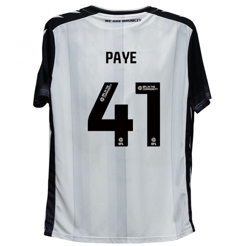 נשים כדורגל צ׳ארלי פאייה #41 לבן שחור ג'רזי ביתית 2025/26