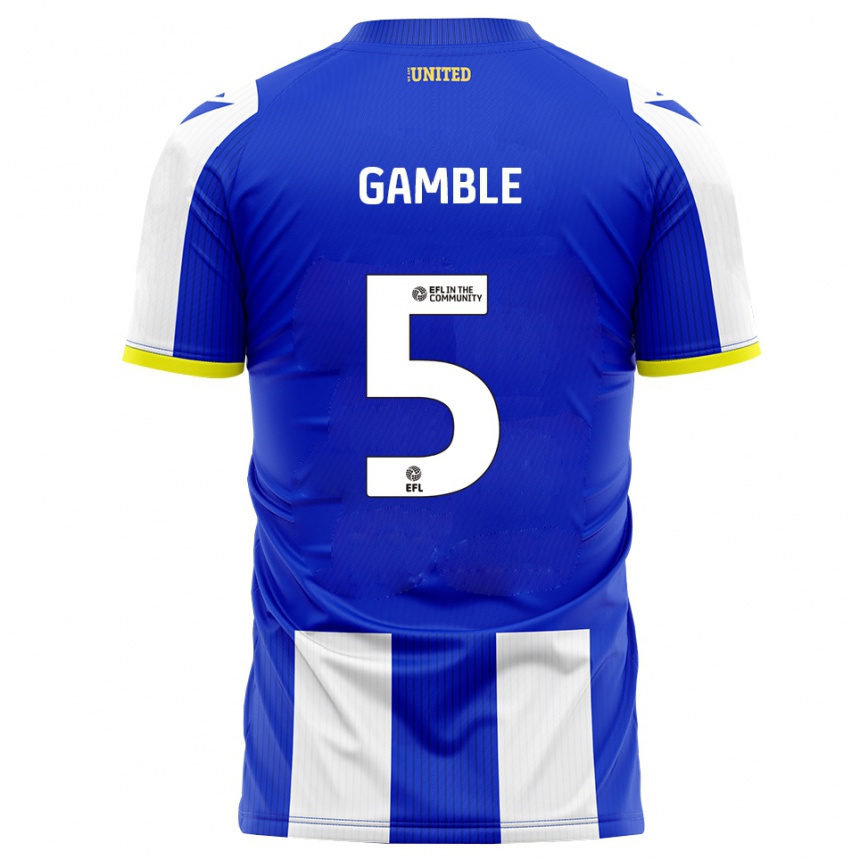 נשים כדורגל Niamh Gamble #5 כחול לבן ג'רזי ביתית 2025/26