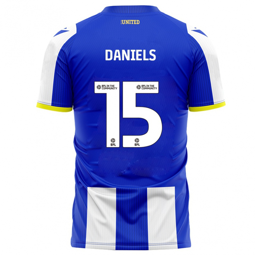 נשים כדורגל Learna Daniels #15 כחול לבן ג'רזי ביתית 2025/26