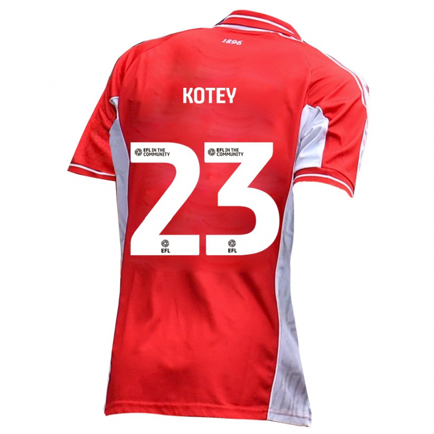 נשים כדורגל Fate Kotey #23 אדום לבן ג'רזי ביתית 2025/26