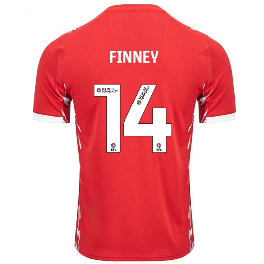 נשים כדורגל צ'ארלי פיני #14 אדום לבן ג'רזי ביתית 2025/26