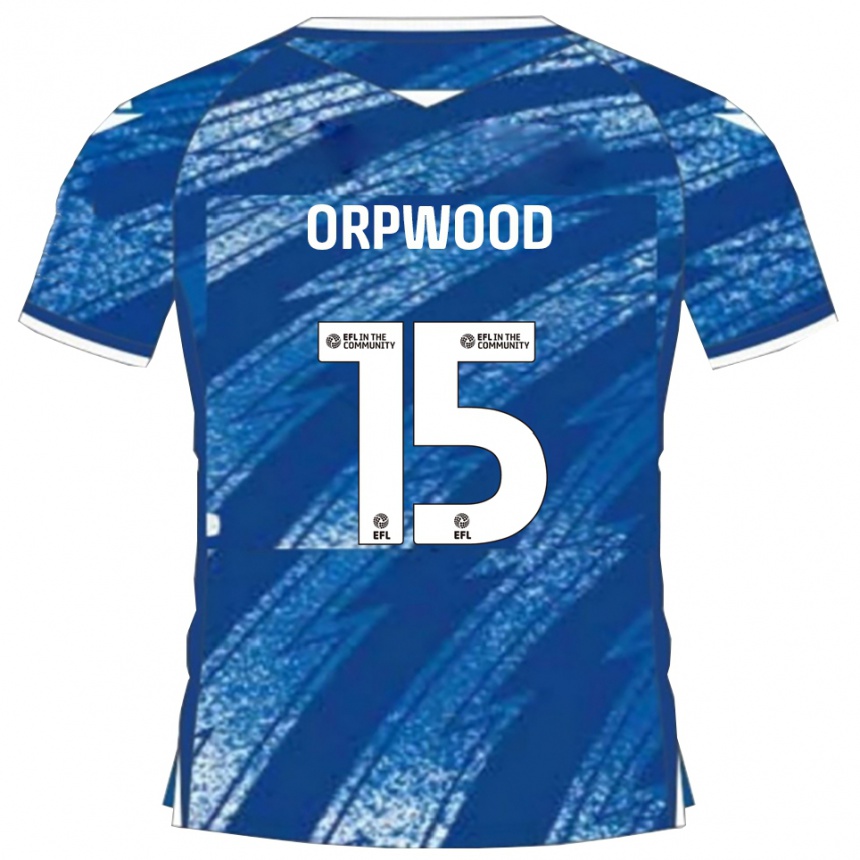 נשים כדורגל Jo Orpwood #15 כחול לבן ג'רזי ביתית 2025/26