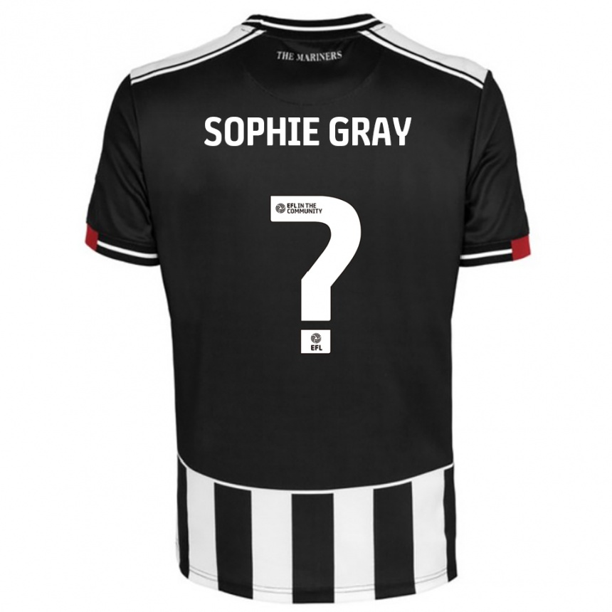 נשים כדורגל Sophie Gray #0 שחור לבן אדום ג'רזי ביתית 2025/26