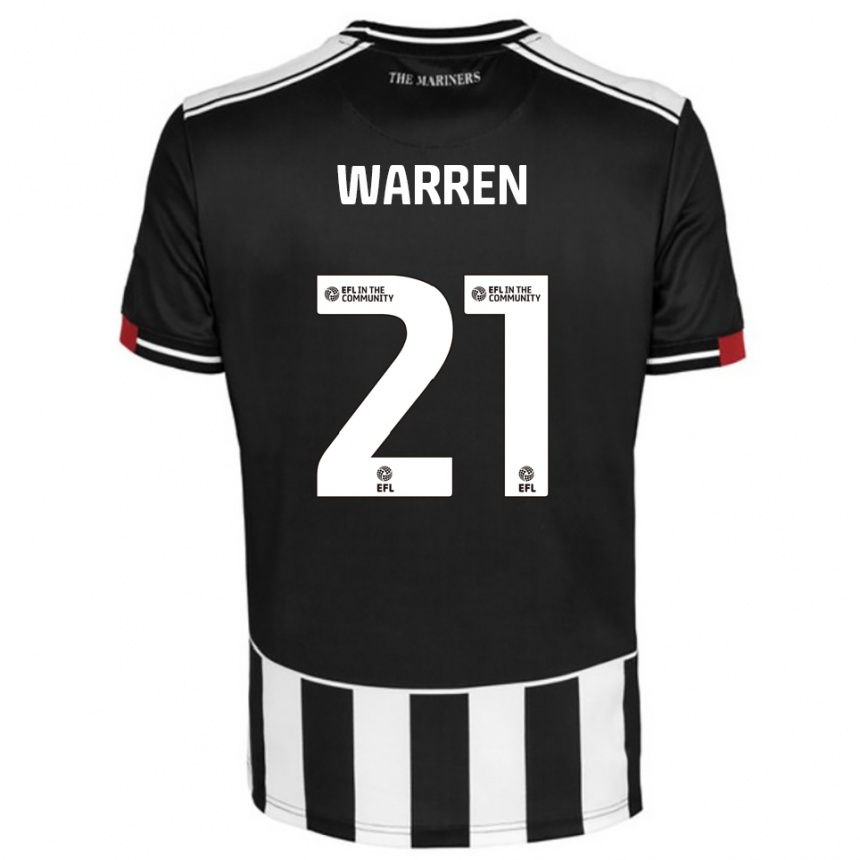 נשים כדורגל טיירל וורן #21 שחור לבן אדום ג'רזי ביתית 2025/26