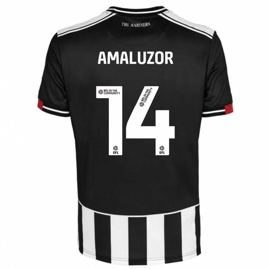נשים כדורגל Justin Amaluzor #14 שחור לבן אדום ג'רזי ביתית 2025/26