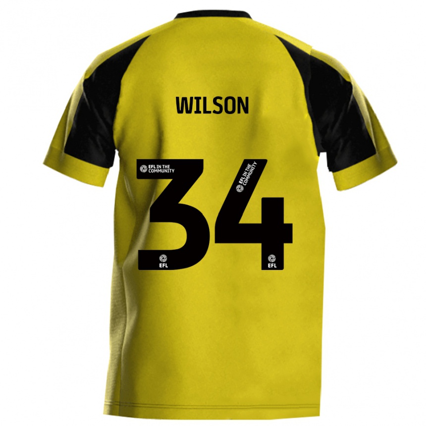 נשים כדורגל Robbie Wilson #34 צהוב אפור ג'רזי ביתית 2025/26