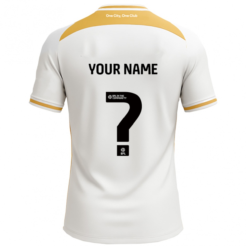 נשים כדורגל השם שלך #0 לבן זהב ג'רזי ביתית 2025/26