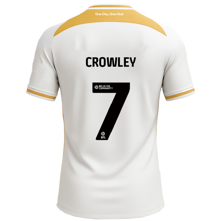 נשים כדורגל דניאל קראולי #7 לבן זהב ג'רזי ביתית 2025/26