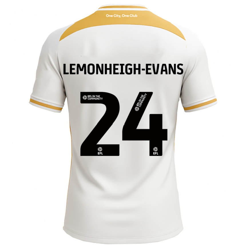 נשים כדורגל Connor Lemonheigh-Evans #24 לבן זהב ג'רזי ביתית 2025/26