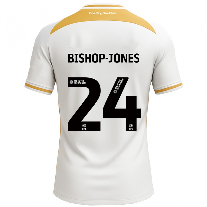 נשים כדורגל Ruby Bishop-Jones #24 לבן זהב ג'רזי ביתית 2025/26