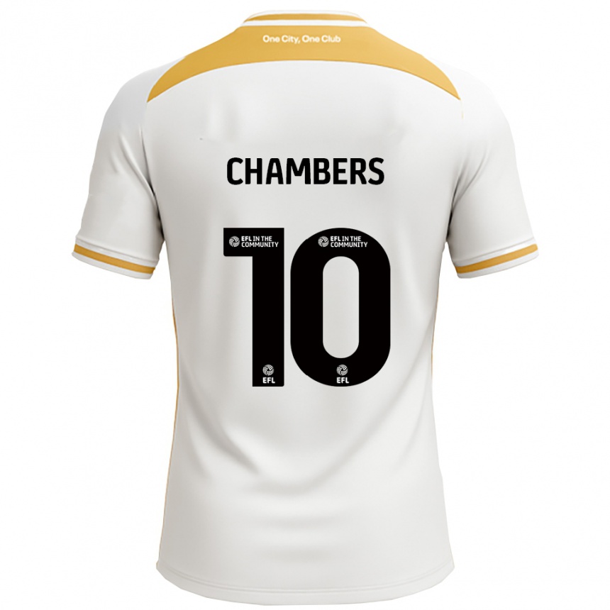 נשים כדורגל T'yanna Chambers #10 לבן זהב ג'רזי ביתית 2025/26