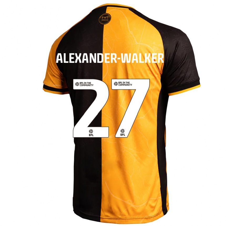 נשים כדורגל מוזס אלכסנדר-ווקר #27 צהוב שחור ג'רזי ביתית 2025/26