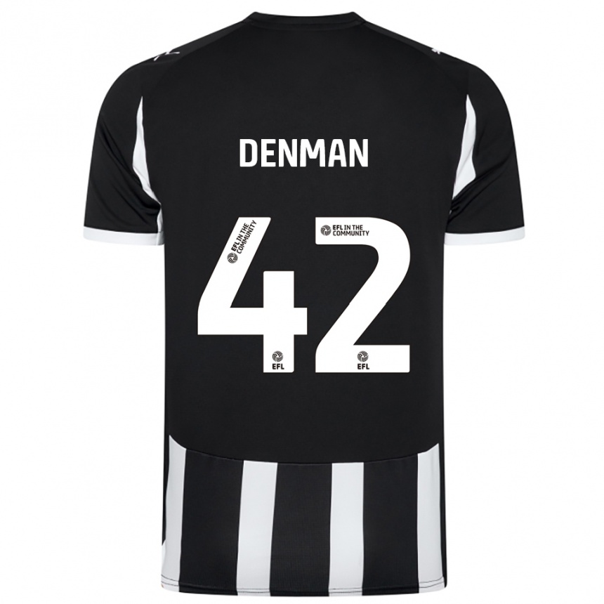 נשים כדורגל זאק דנמן #42 שחור לבן ג'רזי ביתית 2025/26