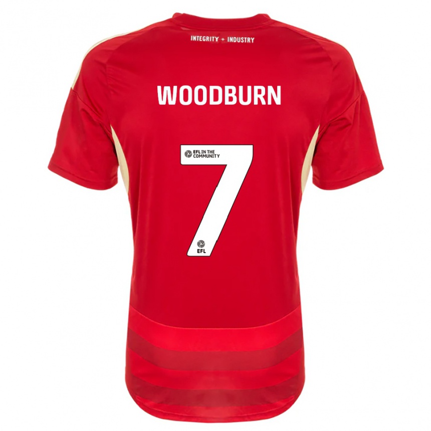 נשים כדורגל בן וודברן #7 אדום לבן ג'רזי ביתית 2025/26