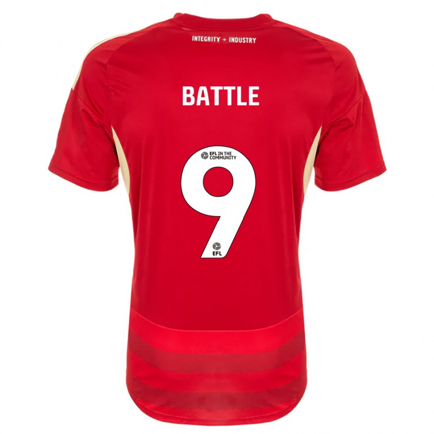 נשים כדורגל Jess Battle #9 אדום לבן ג'רזי ביתית 2025/26