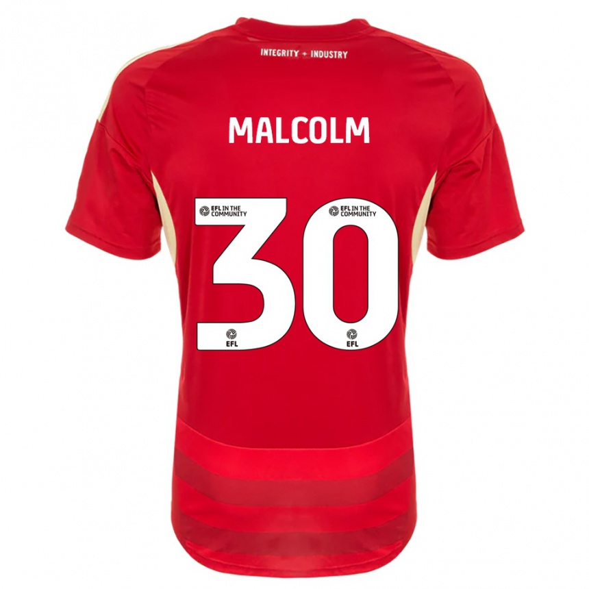 נשים כדורגל קיירל מלקולם #30 אדום לבן ג'רזי ביתית 2025/26