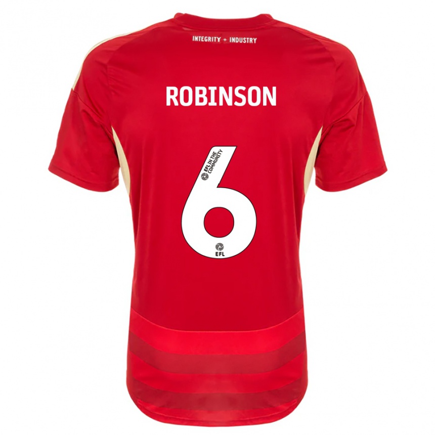 נשים כדורגל לילי רובינסון #6 אדום לבן ג'רזי ביתית 2025/26