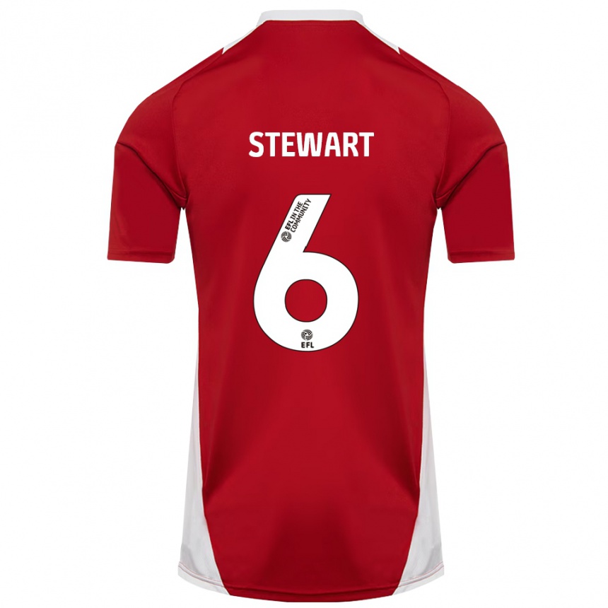 נשים כדורגל Alistair Stewart #6 אדום לבן זהב ג'רזי ביתית 2025/26