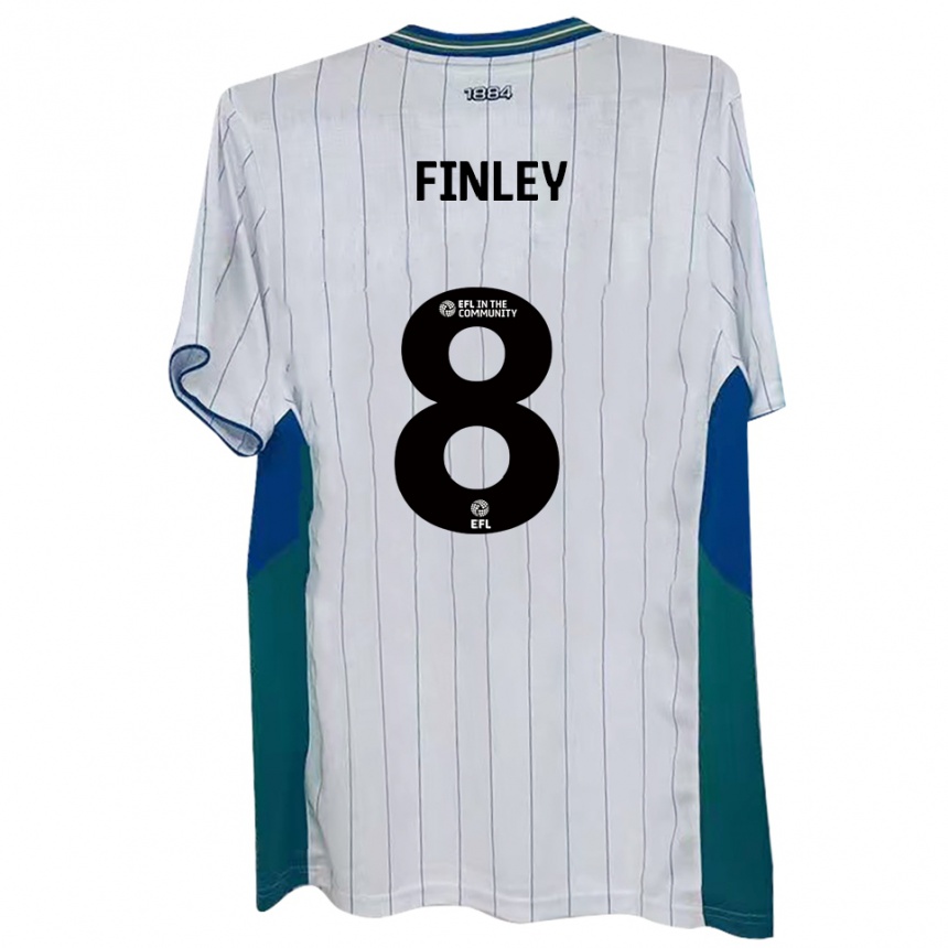 נשים כדורגל סם פינלי #8 לבן ירוק כחול ג'רזי ביתית 2025/26