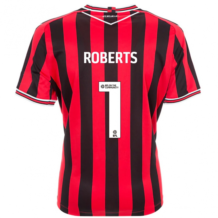 נשים כדורגל מיילס רוברטס #1 אדום שחור ג'רזי ביתית 2025/26