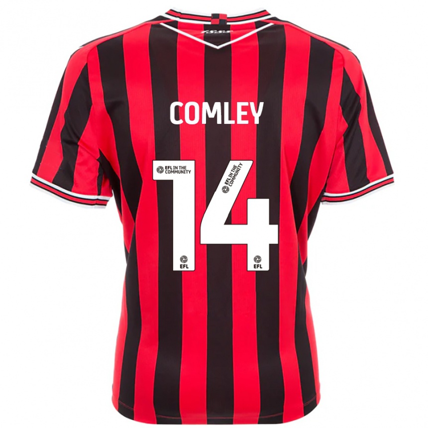 נשים כדורגל ברנדון קומלי #14 אדום שחור ג'רזי ביתית 2025/26